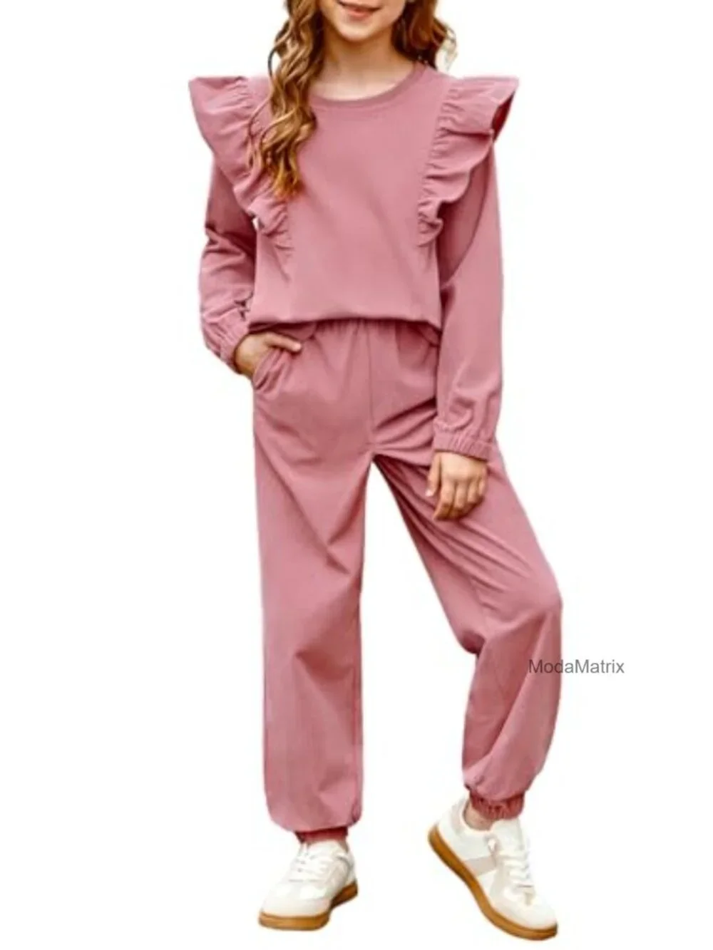Girls Corduroy Jogger Set Long Sleeve Tracksuit Tween Size 6-15